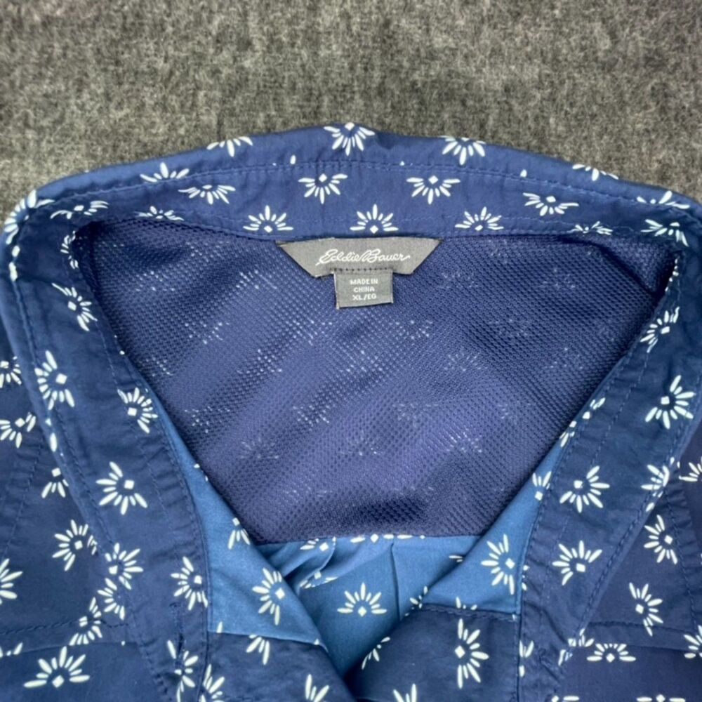 Eddie Bauer Women's XL UPF 50 Hiking Adventure Shirt Blue Outdoor Sun Protection - Picture 3 of 12
